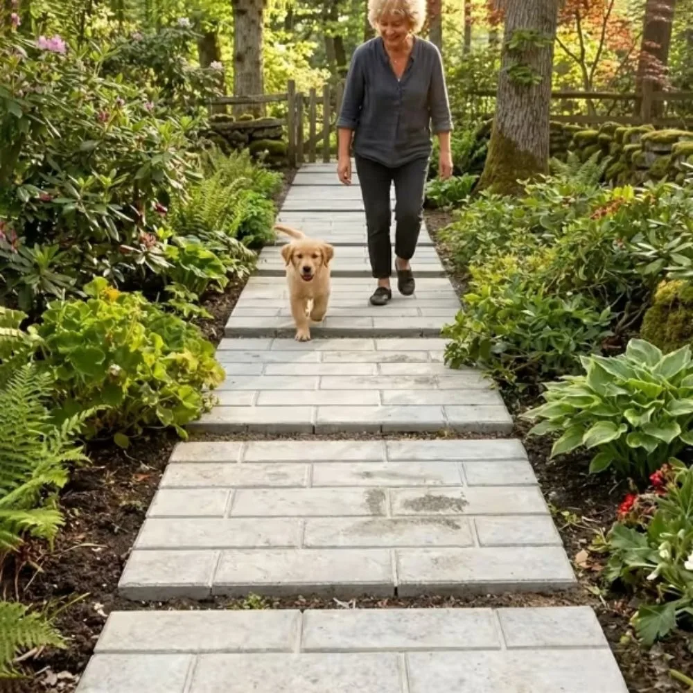 I-Shaped Concrete Paver Molds Long Shape Non-Slip Pavement Floor Template Reusable Plastic Paving Mold Vegetable Garden
