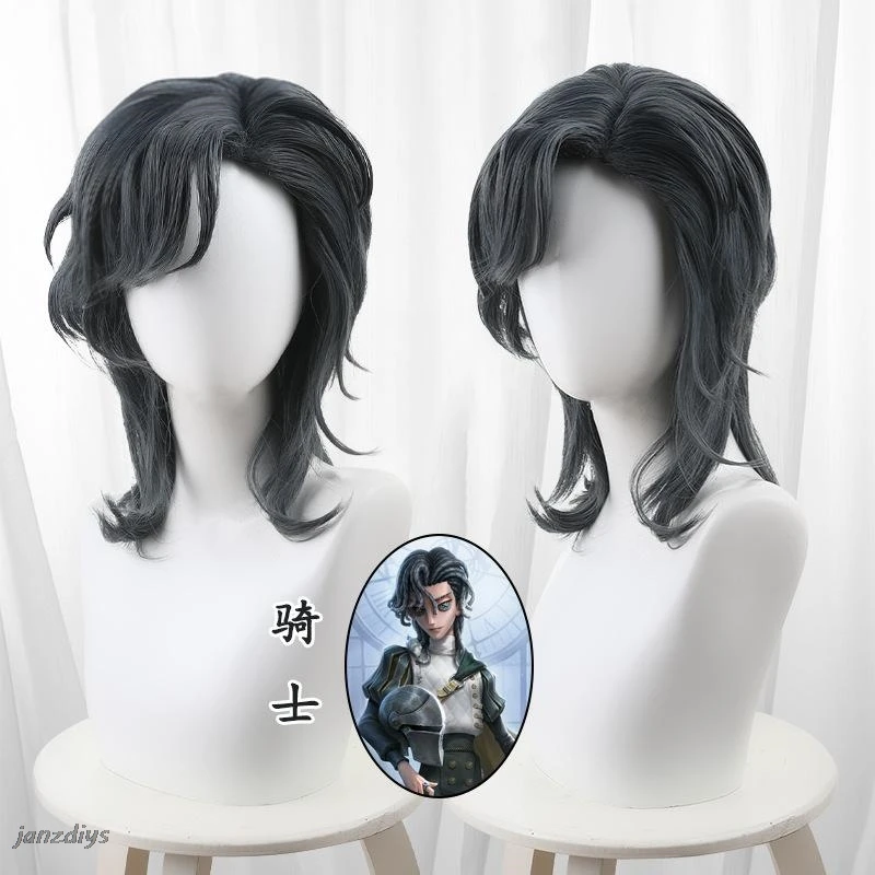 

Game Identity V Knight Cosplay Wig Anime 40cm Long Knight Richard Sterling Cosplay Synthetic Hair Party Halloween + Wig Cap