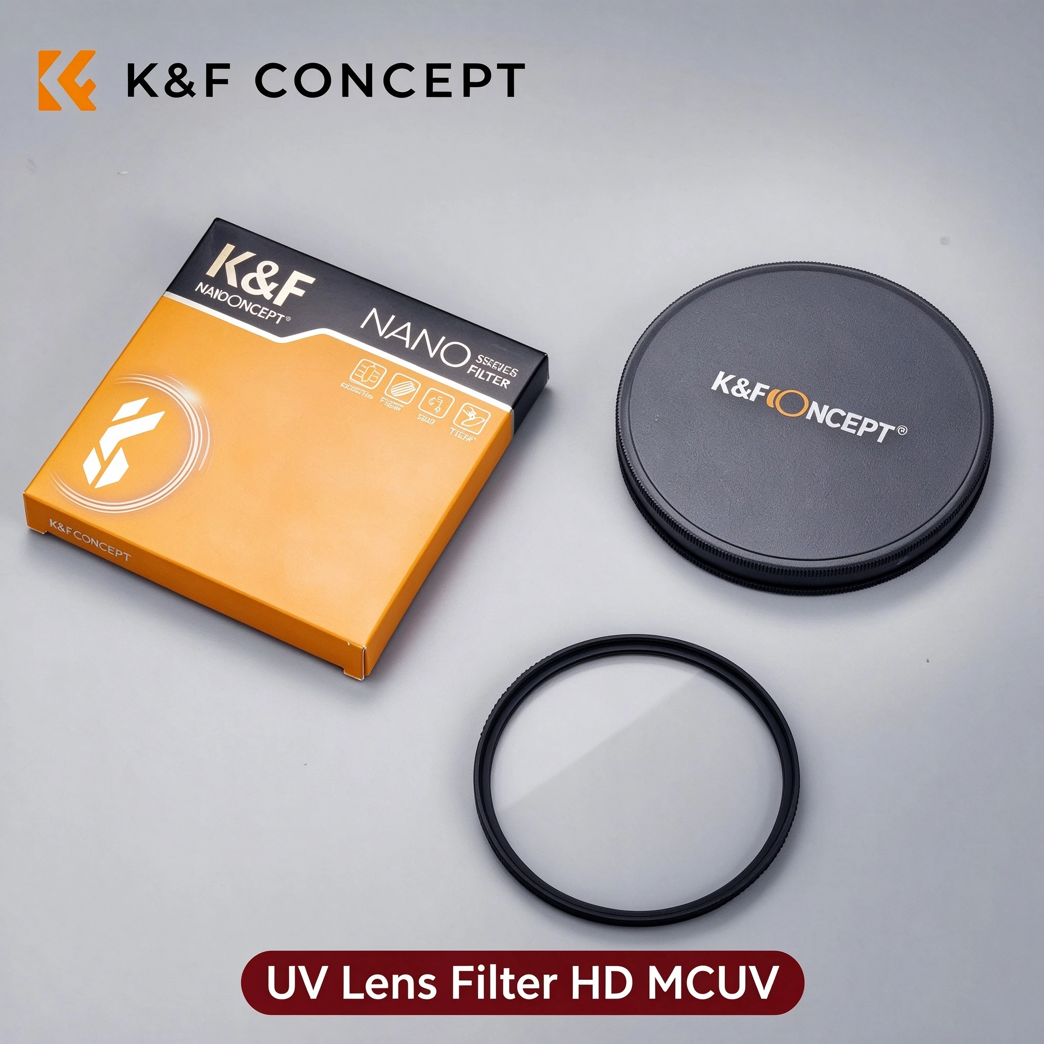 K&F CONCEPT 49-82mm UV Lens Filter HD MCUV Ultraviolet 28 Multi-Coated Filters Lens Filter Protector Toughened Glass Nano-X