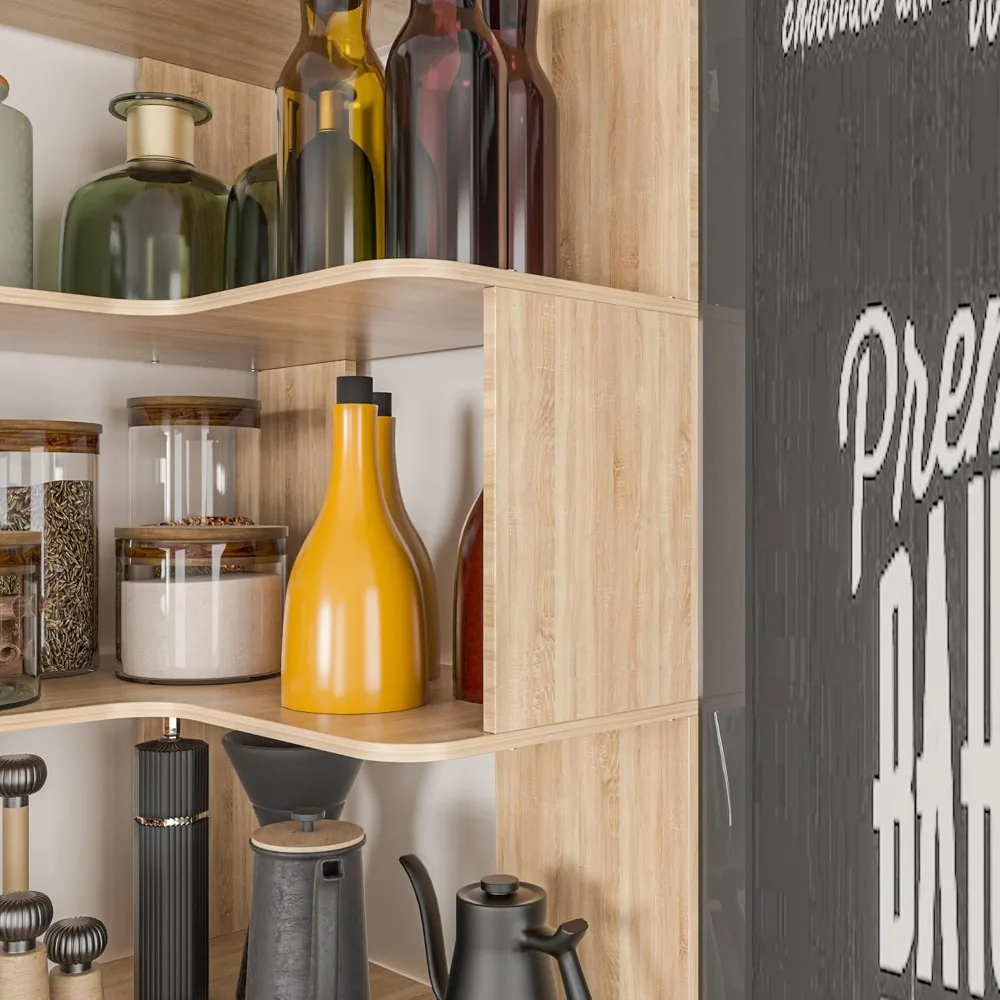 modern 7-tier corner bookcase, 81.9" high l-shaped shelving unit for living room storage and display