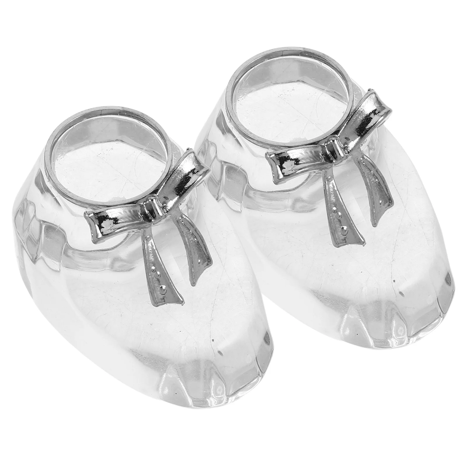 

2pcs Crystal Shoe Ornament Transparent Elegant Design For Christmas Wedding Party Tabletop Desktop Decoration First