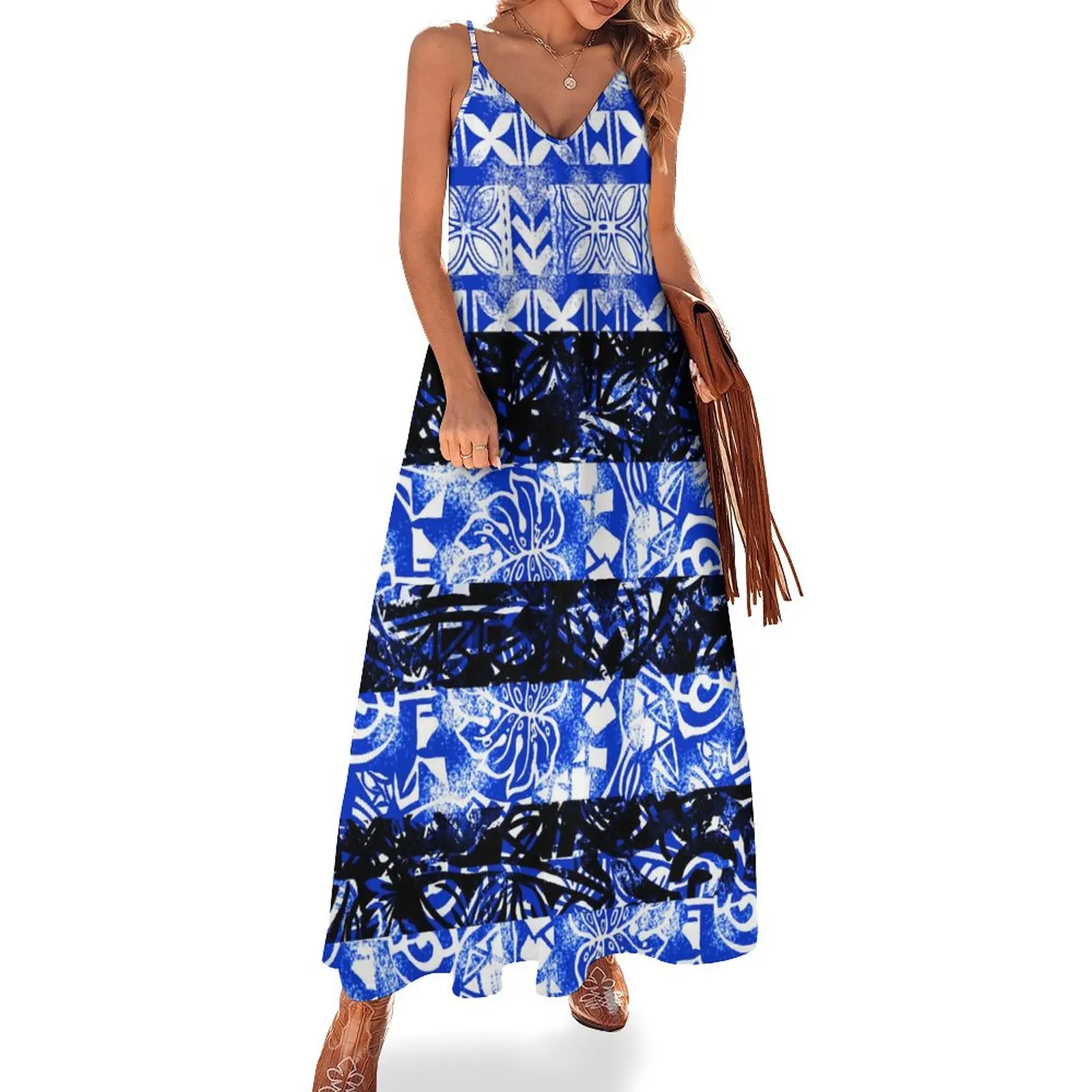 

Summer women's dress Beach Suspender V-neck long skirt Women's loose plus size 5 print Custom free shipping