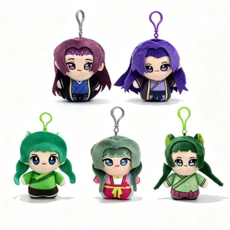 11cm Anime Maomao Jinshi Plush Keychain Cute Green Purple Hair Bag Pendant Kawaii Chibi Stuffed Doll Backpack Accessory Toy Gift