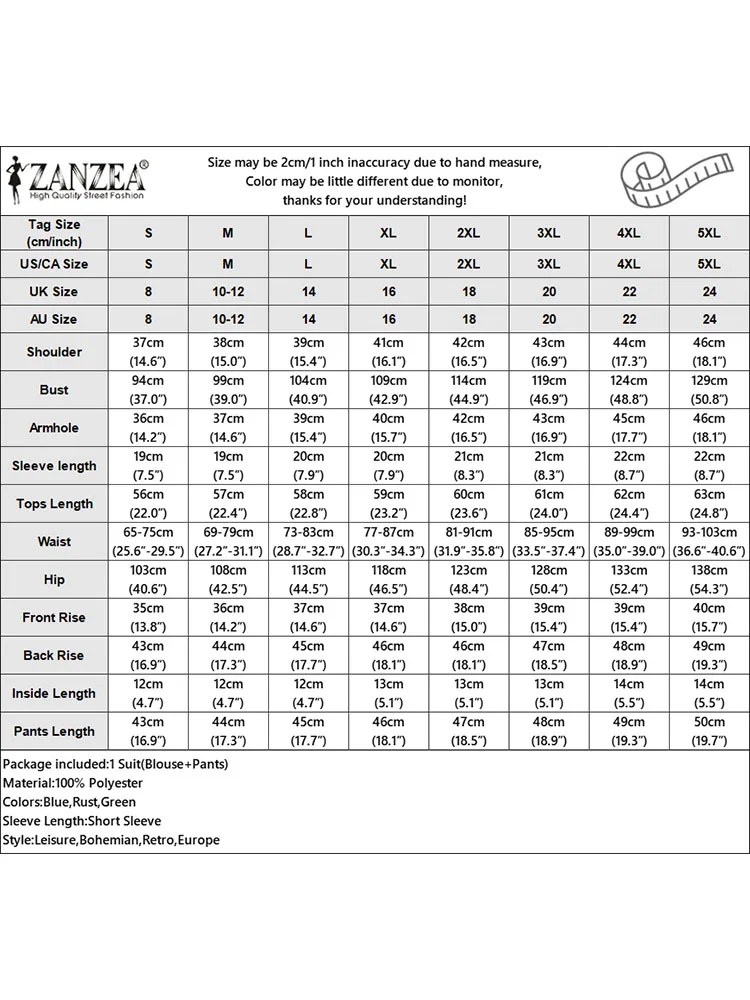 ZANZEA-Tops estampas florais e conjuntos de shorts, roupas casuais, estilo coreano, shorts soltos, sólidos, diário, feriado, 2 peças, verão, 2024