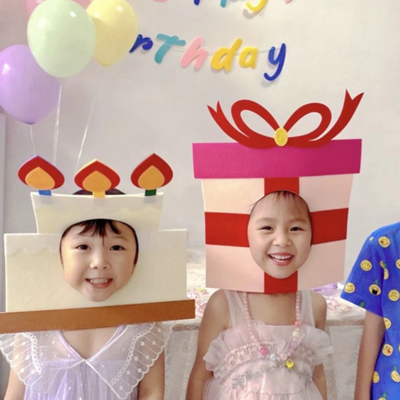 Birthday Party Supplies Funny Hat Ins Felt Birthday Hats Creative Party Cap with Rope Kids Party Cap Party Photo Props
