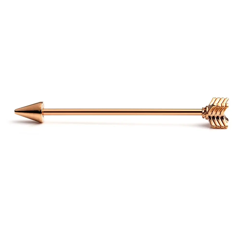 1PCS/6PCS 14 Gauge Arrow Industrial Barbell Cartilage Earring Body Piercing Jewelry 1/2 Inch(38mm) Punk Retro Style for Men