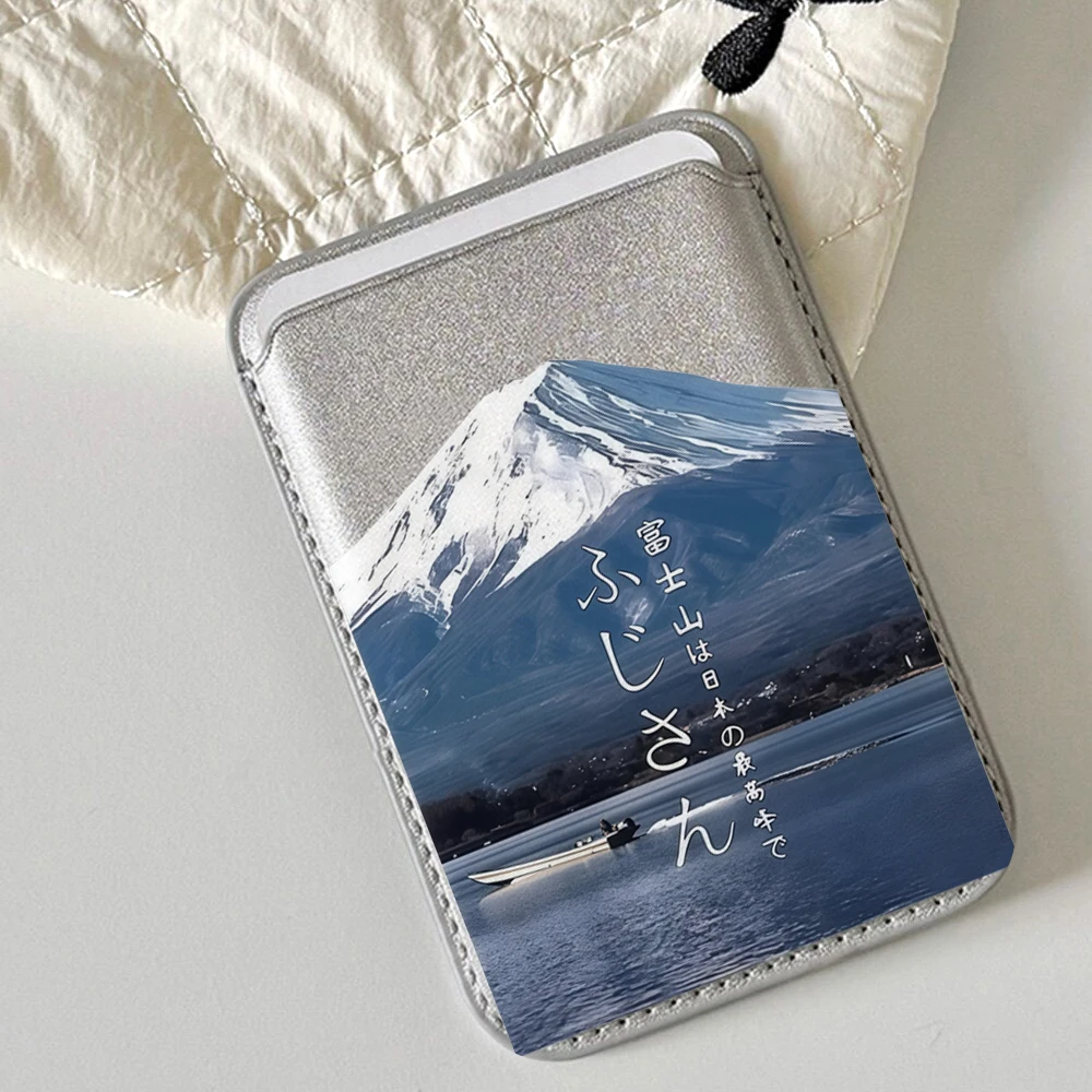 Leder-Kartenetui Handyhülle Kartenhalter für MagSafe Magnetische Hülle Geeignet für alle iPhones mit MagSafe-Kartenfach Rückseitentasche – Detail 1