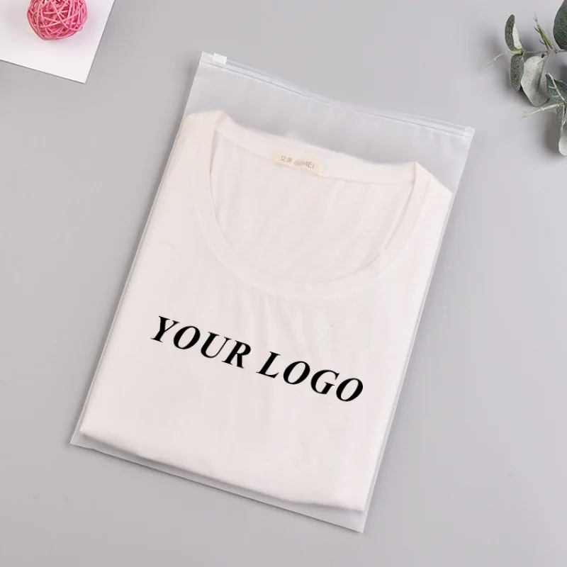 2025customized.Custom Matte Frosted PVC Zip Lock Bags Shirt bags Clothing Biodegradable Frosted Packaging z