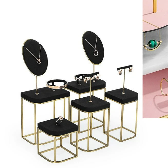 

Jewelry display rack Jewelry display props High grade creative metal rings Necklace earrings display rack props