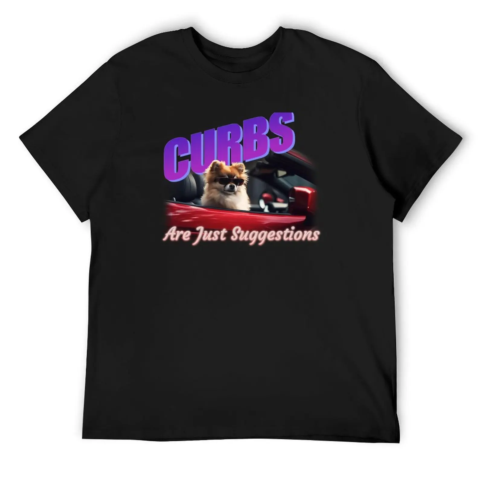 Curbs Are Just Suggestions Meme T-Shirt anime baggy shirts vintage clothes vintage anime shirt men t shirts high quality