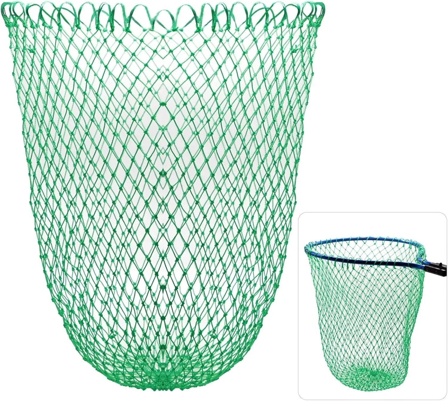 

Fish Landing Net Foldable Fishing Replacement Net for Freshwater Saltwater Replacement Netting Green/Black 2 Colors