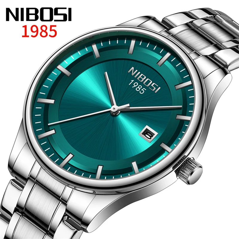 

NIBOSI Brand 2024 New Fashion Quartz Watch for Men Stainless Steel Waterproof Calendar Mens Luxury Watches Relogio Masculino