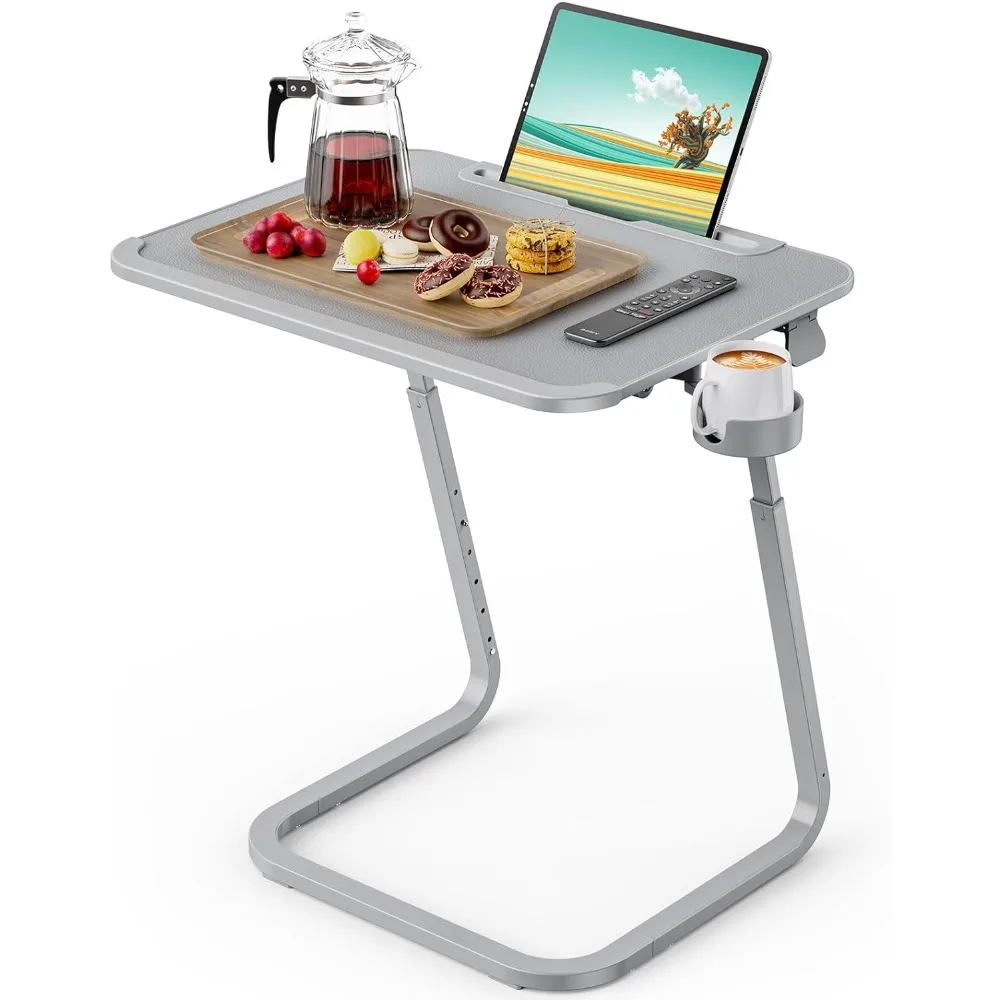 

TV Tray Table, Upgraded TV Dinner Trays for Eating Snack Food, Tilt & Height Adjustable TV Tray Laptop Desk