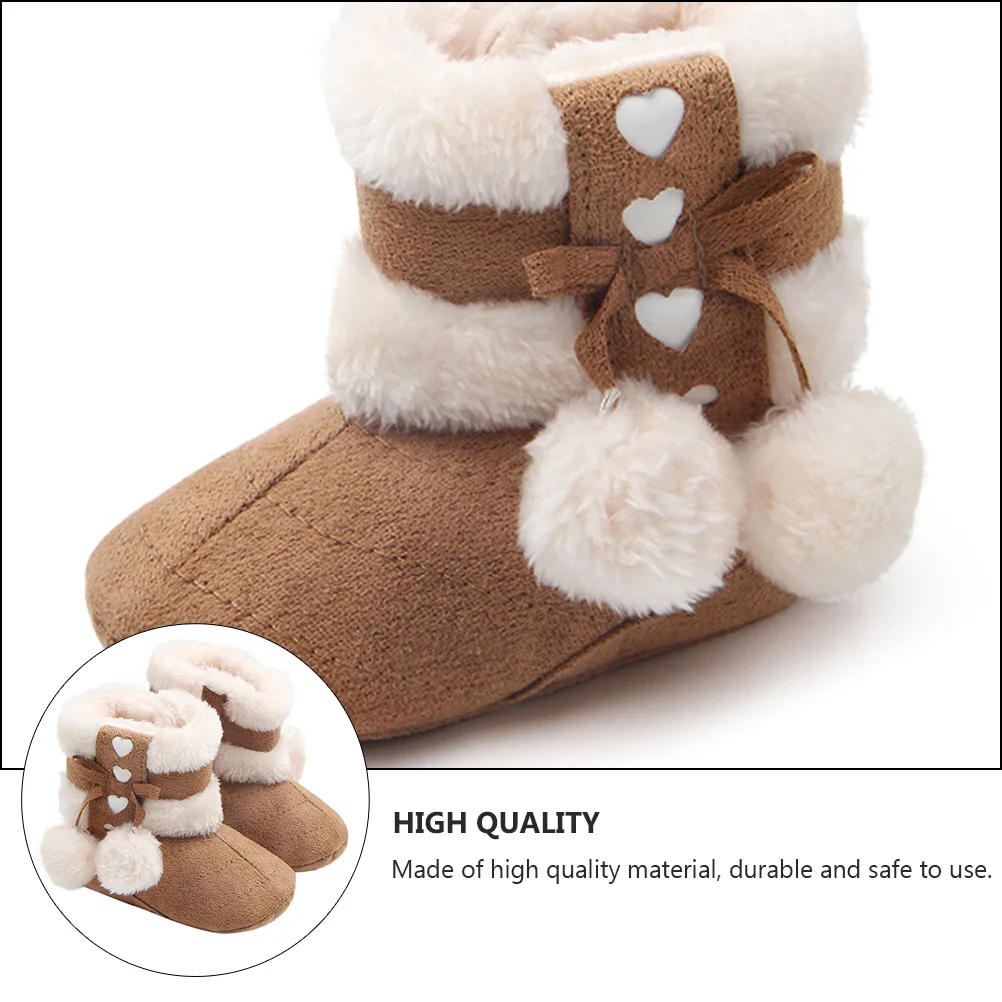 1 زوج طفل عيد الميلاد الأحذية الدافئة القطن Bowknot Prewalkers أحذية الشتاء الرضع الصغار طفل Prewalkers أحذية الشتاء #3
