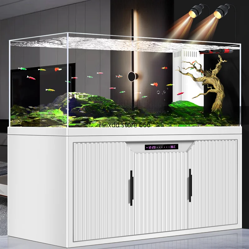 Native Stream Tank Fish Tank Intelligent Change Water Super White Glass Bottom Filter Ecological Water Plants Aquarium