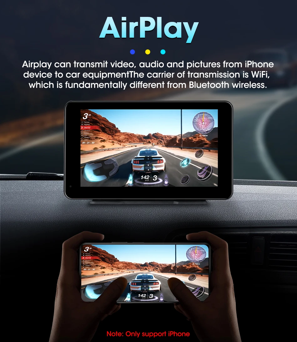 7 zoll Tragbare Auto Radio Drahtlose CarPlay Android Auto WIFI Multimedia Video Player Auto Intelligente System 5G WIFI BT FM AUX – Detail 11
