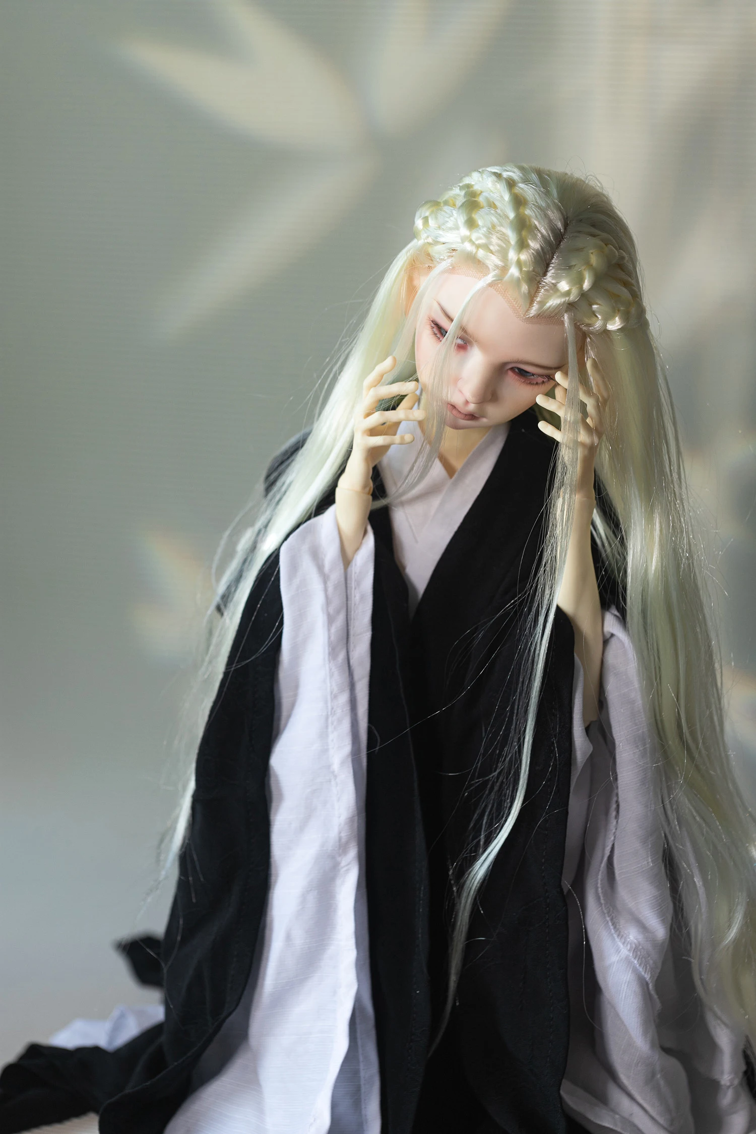 D09-P741 giocattolo fatto a mano per bambini 1/3 1/4 bambola zio parrucca bambola BJD/SD parrucca intrecciata per capelli all'uncinetto in seta ultra morbida 1 pz