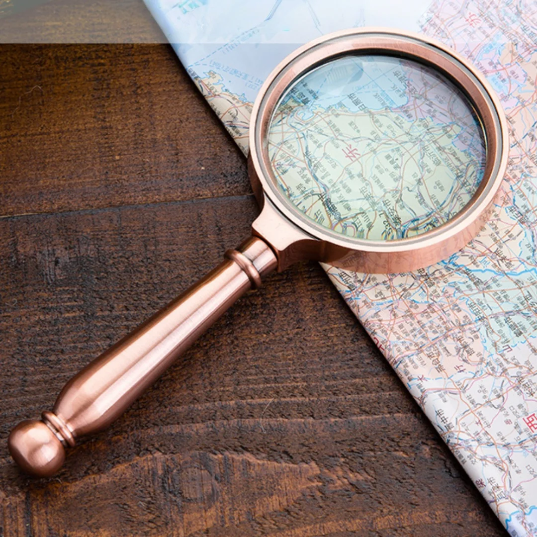 Metal 10X HD Optics Magnifier with Antique Bronze Finish Perfect for Reading Magnifying Lens Handheld Repair Watch Jewelry Loupe