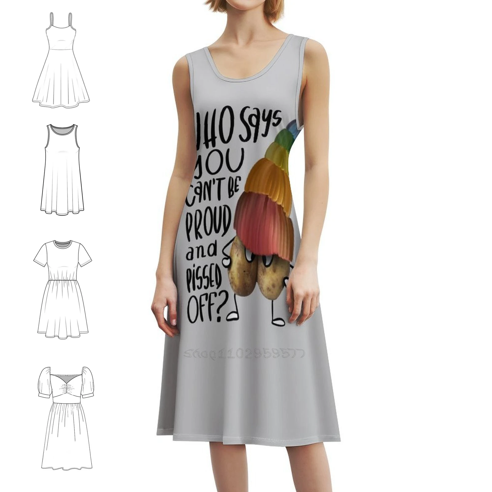 

Lgbtq Rainbow Friends жареное картофельное платье Buddy Elf женское элегантное праздничное платье трапециевидной формы с короткими/длинными/без рукавов