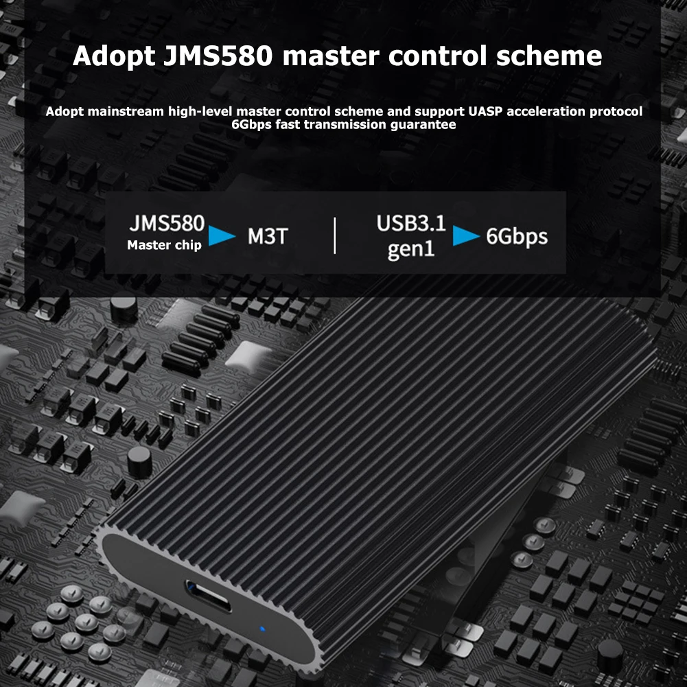 Blueendless M3T USB 3.1 Tipo-C Adaptador SSD Caja MSATA Caja de unidad de estado sólido