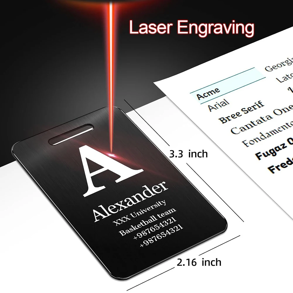 Laser Engraving Custom Text Luggage Tag Personalized Suitcase Tag Travel Accessories Customized Text Stainless Steel Labels