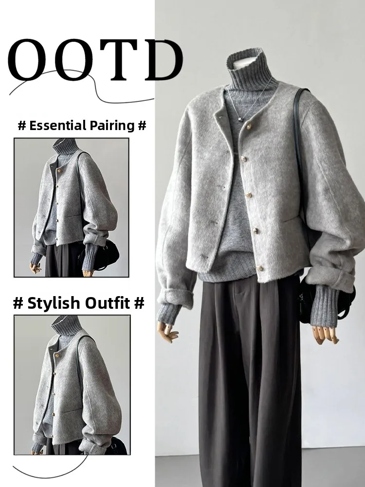 Hebden Sle Strickpullover mit hohem Kragen und Wollmantel, zweiteiliges Set für Damen, einzigartiges Design, Premium-Qualität, erschwinglich