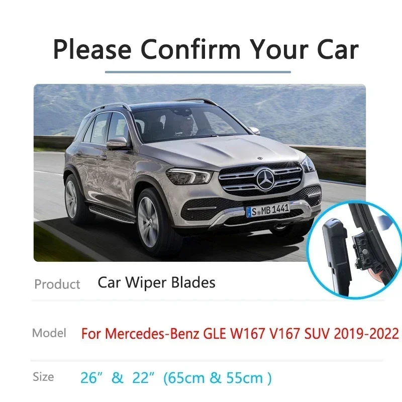 For Mercedes-Benz GLE W167 V167 SUV 2019 2020 2021 2022 Front Rear Set Window Frameless Wiper Blade Rubber Car Replacement Parts