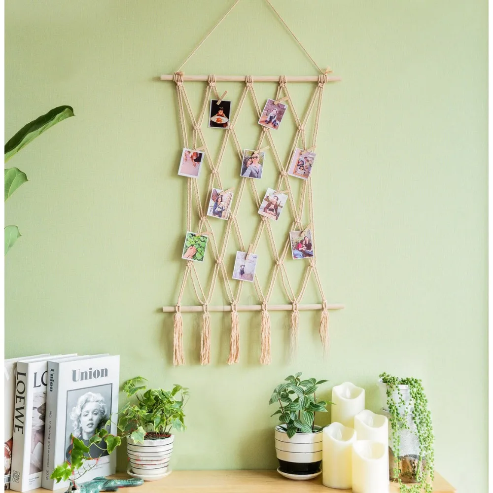 Nordic Style Wall Tapestry Hand Woven Home Decor with Tassels Photo Background Living Room Boho Bedroom Hanging Art Gifts