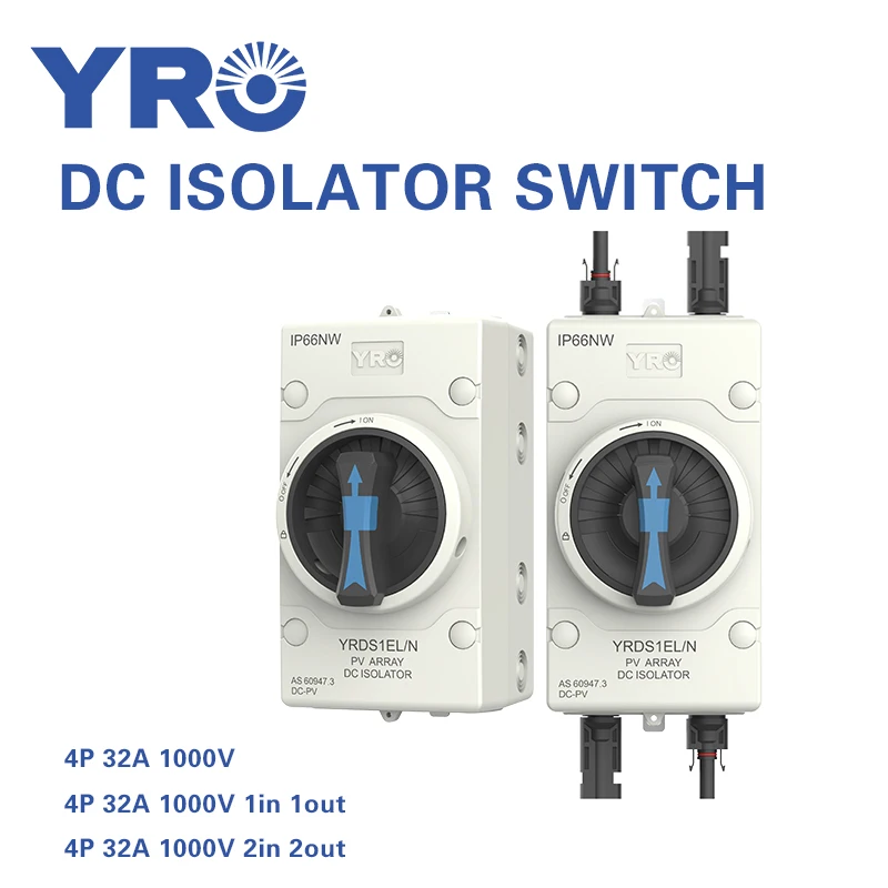 DC Isolation Switch 4P 1000V 32A Outdoor PV Solar Switch  Photovoltaic Waterproof IP66