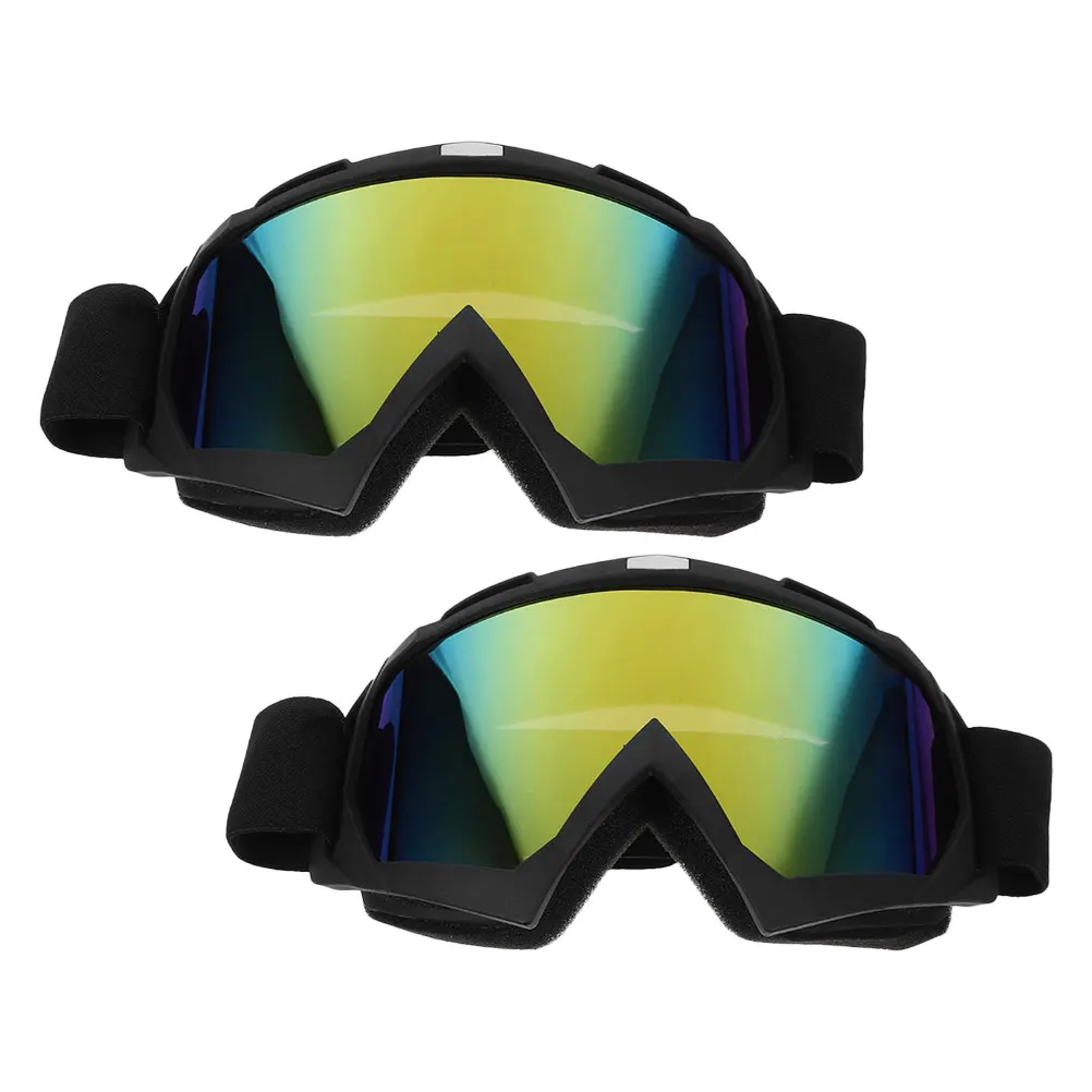 

2pcs Goggles Motorcycle Skiing Clear Vision TPU PC Lightweight Wind Dust Bicycle Goggles Protection Sports Kids Men