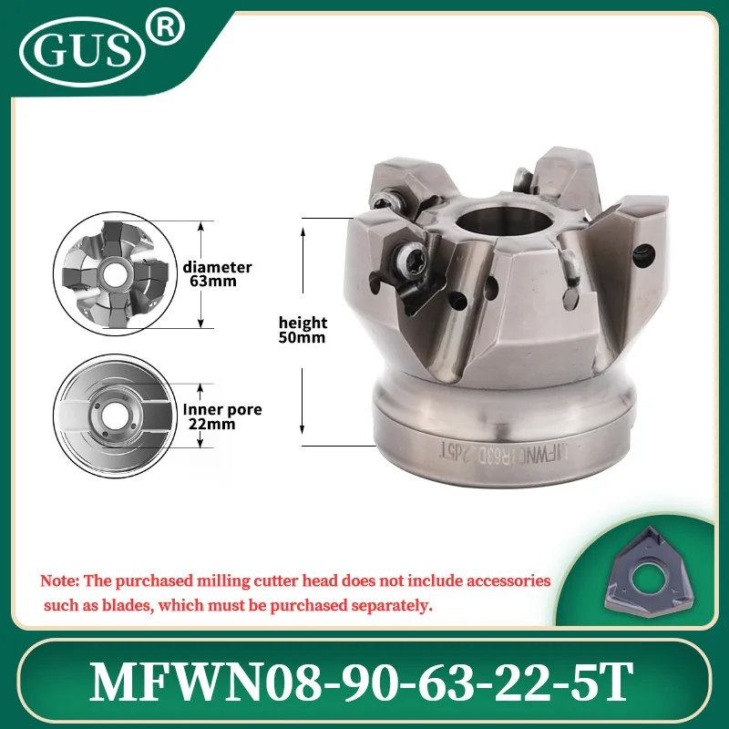 MFWN08 50 63 80 100mm 90 °   BT FMB ツールホルダーと一致する WNMU080608 インサート用両面ヘビーデューティフェイスフライスカッターヘッド