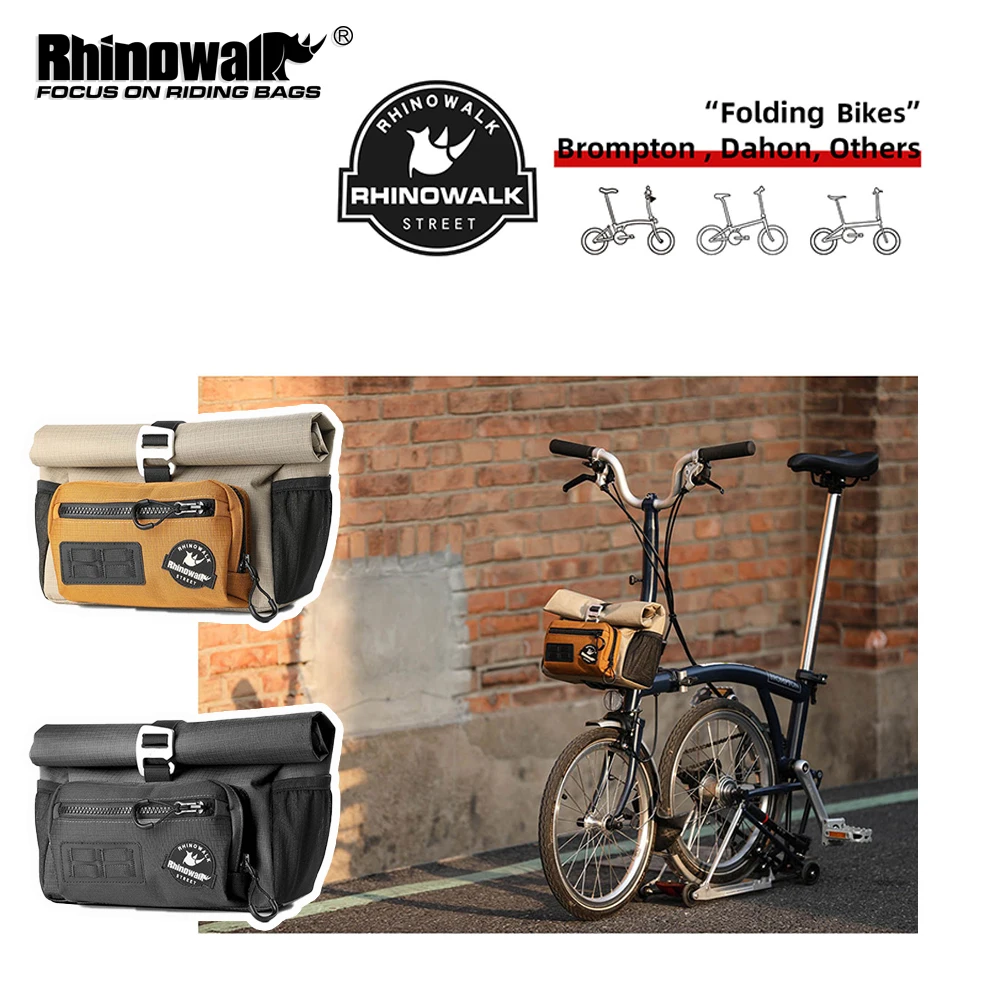 

Складная велосипедная сумка на руль Rhinowalk, 4 л, быстросъемная велосипедная передняя трубчатая сумка-корзина, городская велосипедная сумка с дождевиком для Brompton