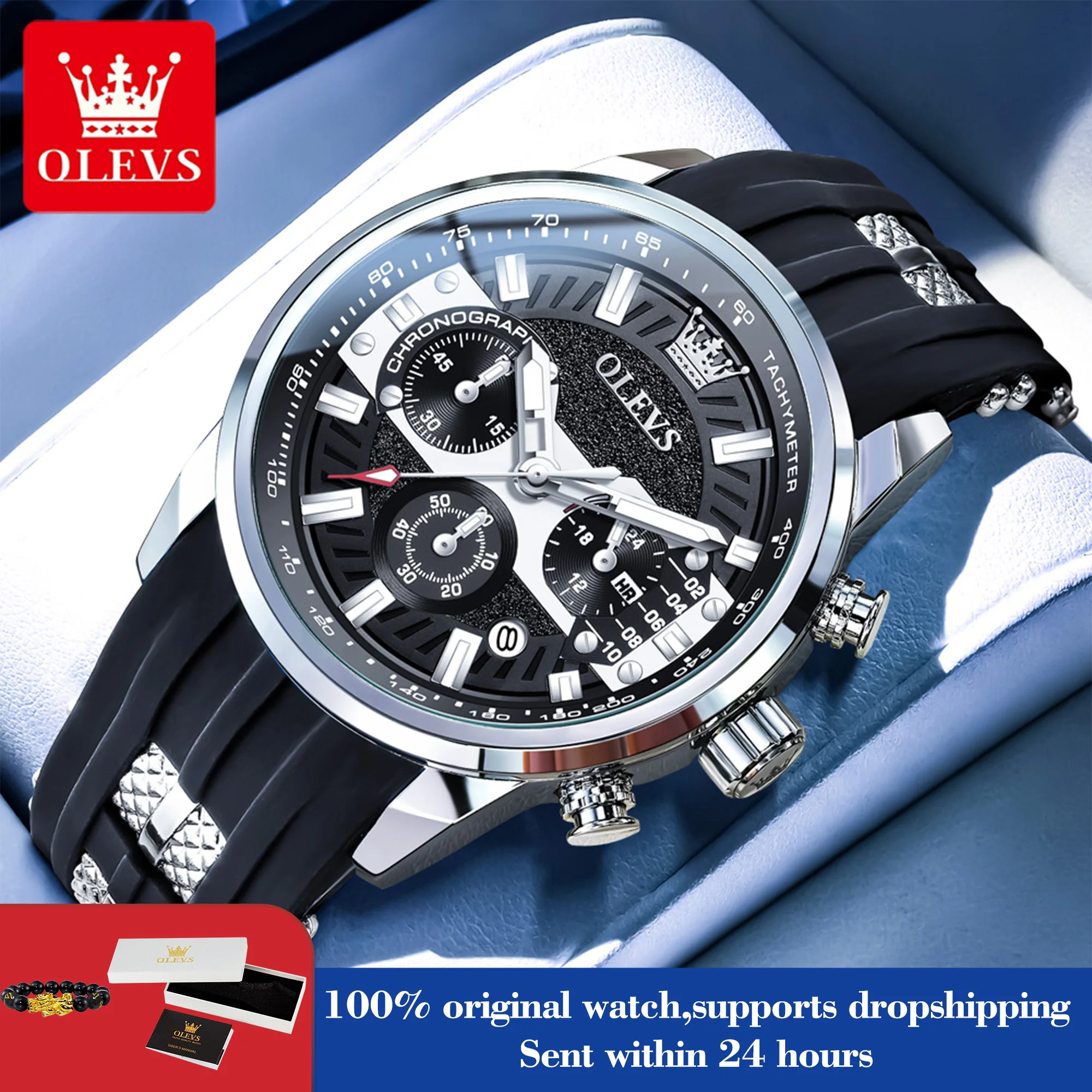 

OLEVS 3690 Man Watch Waterproof Calendar Quartz Watch For Men High Hardness Mirror Luminous Original Fashion Male Hand Clock