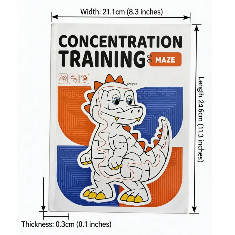 Cute Animal Theme, Maze Children's Fun Drawing Book, 48 Maze Games, High-definition Color Pages, 48 Pages, Perfect Holiday Gift