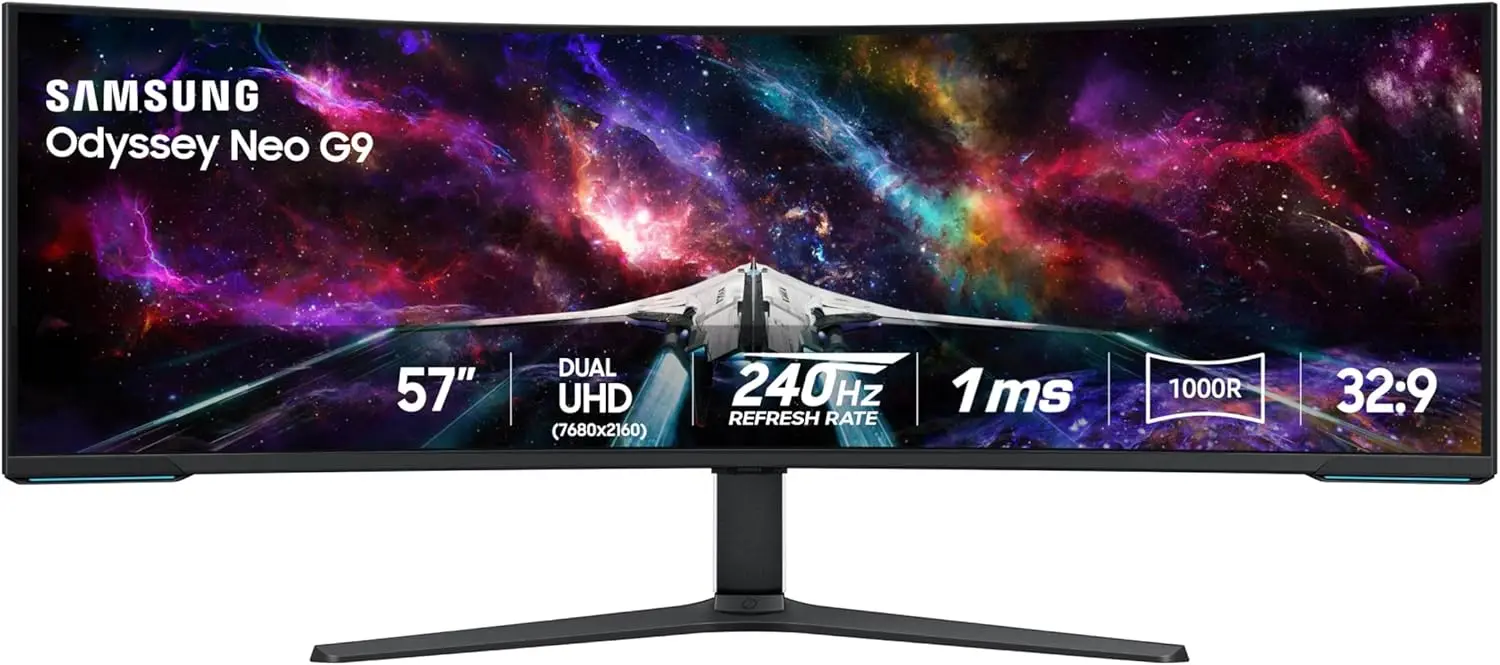 

Gaming Monitor, 240Hz, 1ms with DisplayPort 2.1, Quantum Mini-LED, DisplayHDR 1000, AMD FreeSync Premium Pro, LS57CG952NNXZA