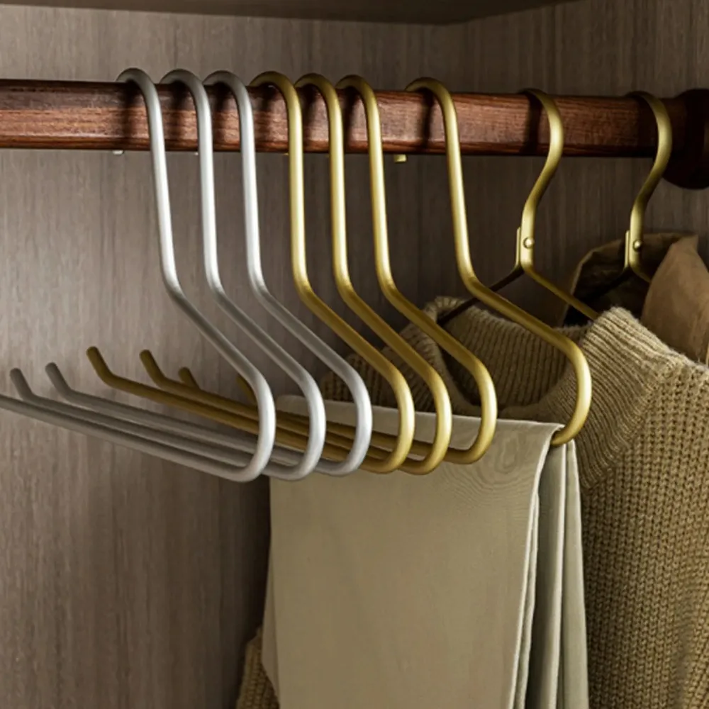 

Aluminum Pants Hangers Non-Slip Z-Shape Drying Clothes Hanger Space Saving Multifunction Storage Racks Coat Trousers Scarf