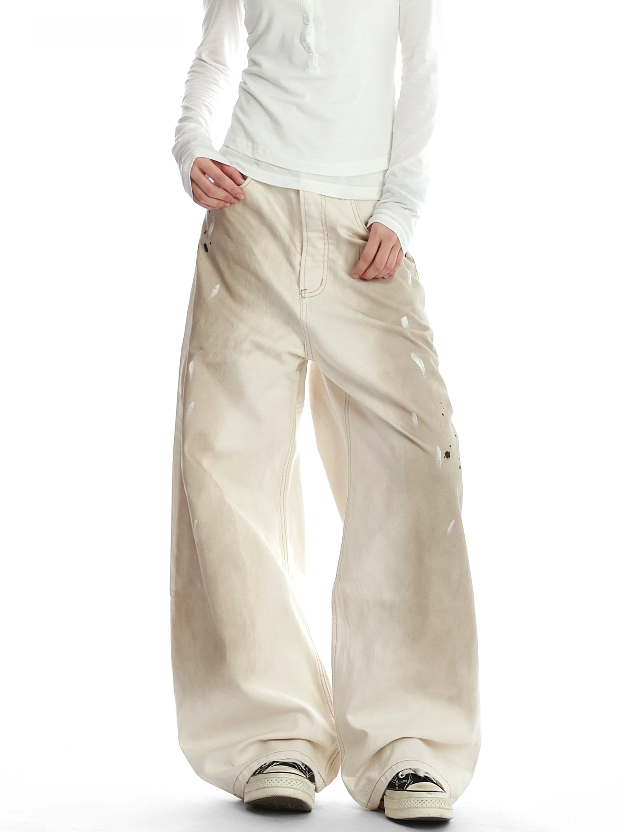 

Ретро-джинсы в американском рабочем стиле для женщин: свободные, прямого кроя, универсальные, длинные брюки для осени и зимы, повседневные джинсы