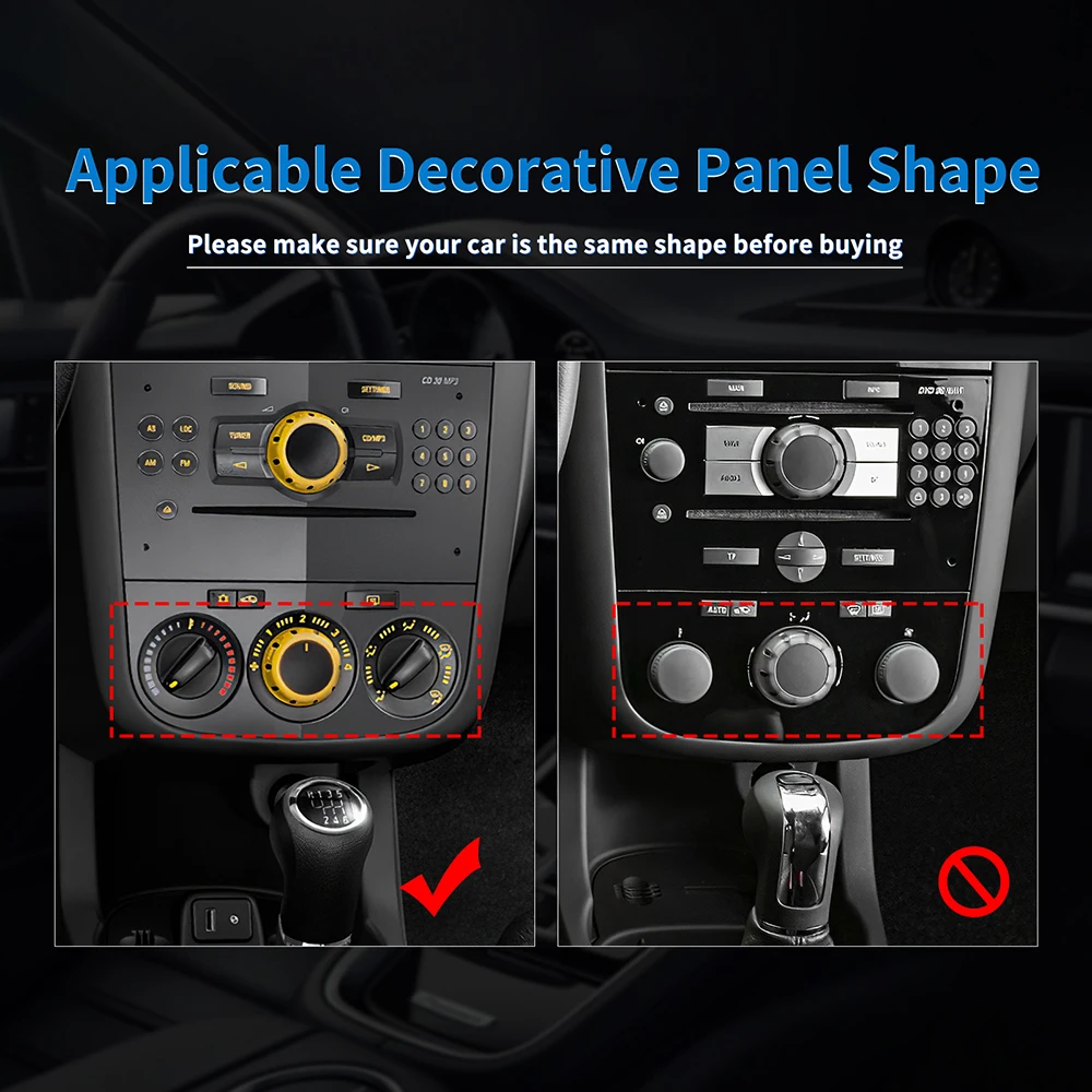 For Opel Corsa D 2007 2008 2009 2010 2011 2012 2013 2014 Real Soft Carbon Fiber Central Control AC Knob Panel Sticker LHD RHD
