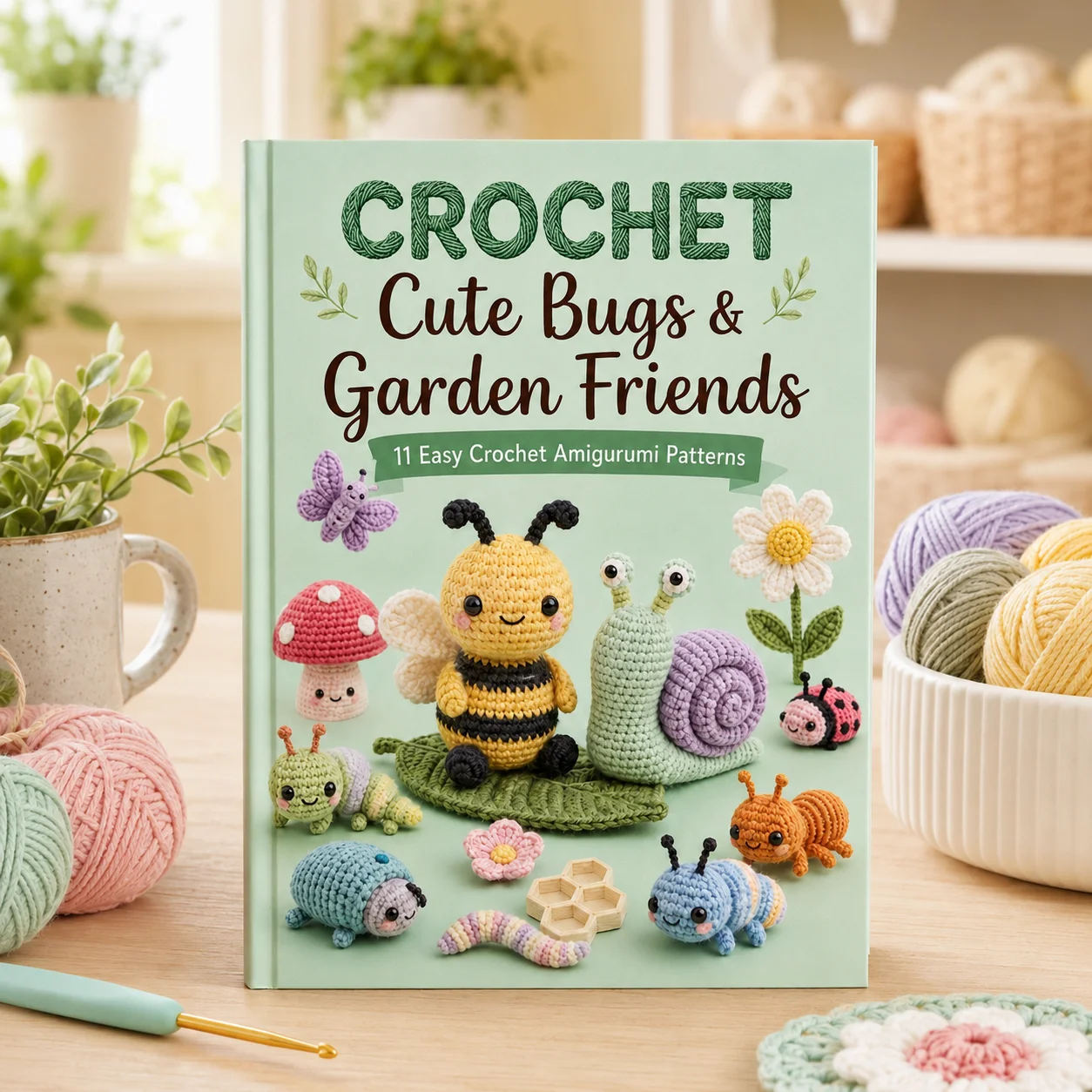 Libro de Patrones de Ganchillo de Lindos Insectos, Guía de Amigurumi de Amigos del Jardín, 11 Patrones Fáciles de Animales para Principiantes y Amantes de la Manualidades