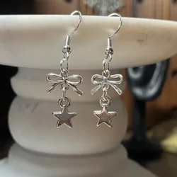 Handmade Bow Star Earrings Y2K