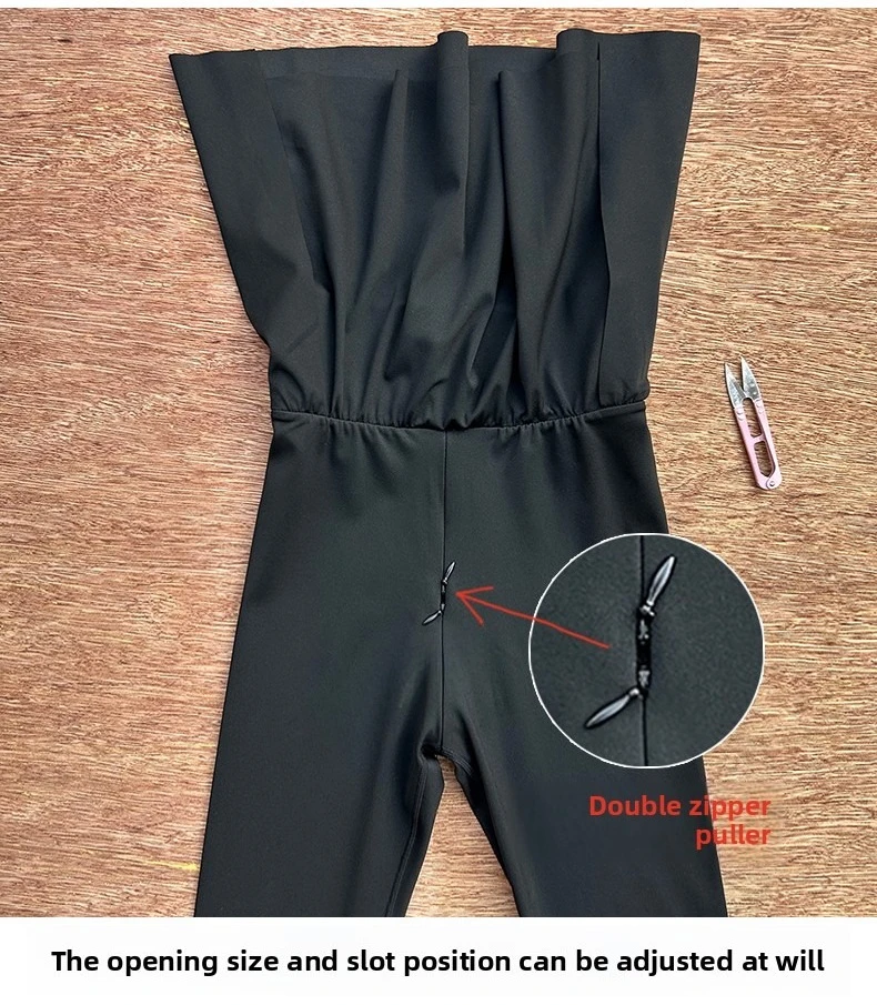 Faux pantalon de Fitness deux pièces pour femmes, avec jupe, fermeture éclair, entrejambe ouvert, rencontres en plein air, sans sexe, pratique