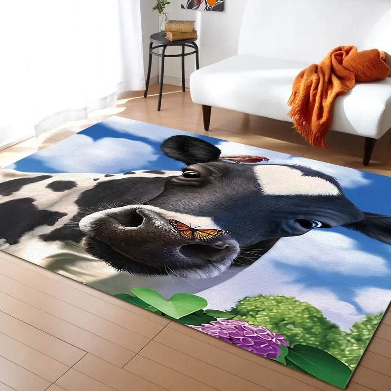 Milk Cow Carpet for Living Room Bedroom Doormat Decor Anime Floor Mat Non-slip Carpets Running Yoga Rug Game Office Chair Mats