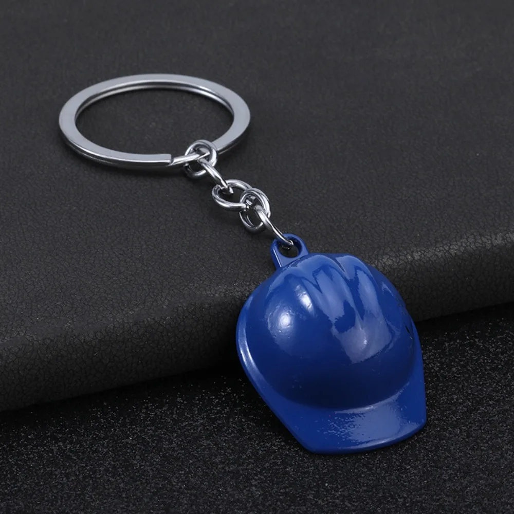 الإبداعية مهندس المفاتيح خوذة أمان صغيرة كيرينغ متعة وساحرة سلسلة حلقة خوذة بلاستيكية قبعة صلبة قلادة الهدايا #3
