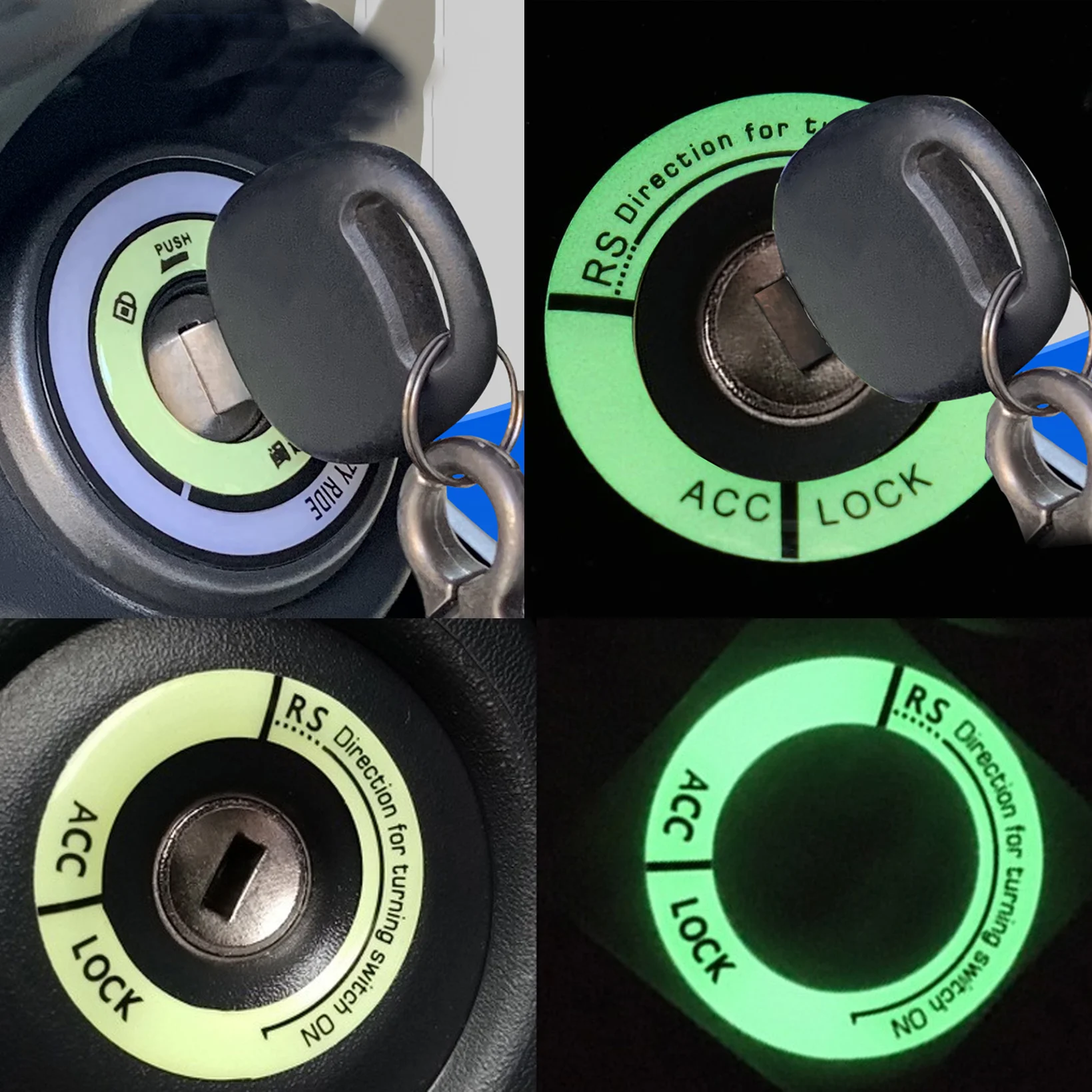 Car Ignition Switch Luminous Sticker For Lada granta vesta priora kalina niva largus vaz samara 2106