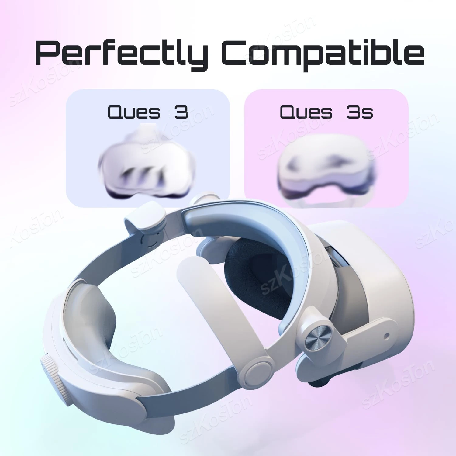 حزام رأس مريح لـ Meta Quest 3S وسماعة رأس VR بديلة قابلة للاستبدال لملحقات Meta Quest3