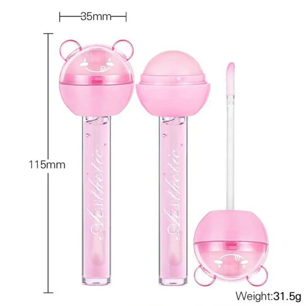 2 in 1 Cute Lollipop Lip Balm Lipgloss Moisturizer Candy Lipglazes Lipstick Waterproof Long Lasting Lip Tint Cosmetics