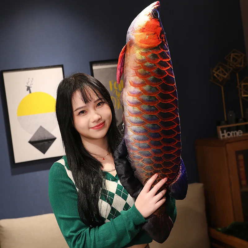 13 Styles Cute Simulation Gold Arowana Plush Toy Stuffed Cartoon Animal Fish Pillow Golden Fish Pillow Gift