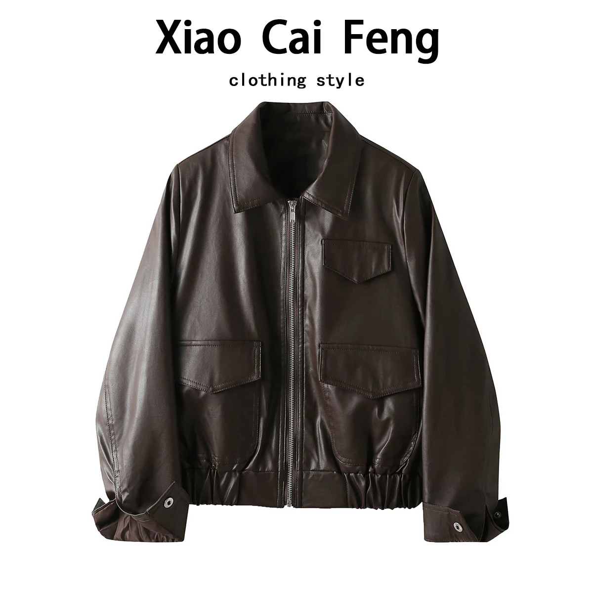 ملابس Jaet النسائية ذات الجلد البني الأمريكي القديم لربيع وخريف 2025 ملابس رائعة متعددة الاستخدامات للدراجات النارية #1