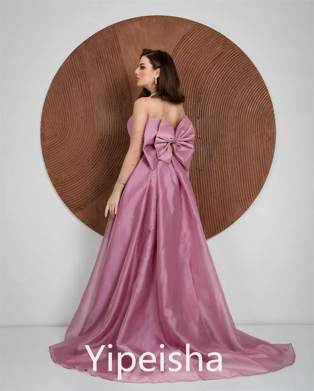 Yipeisha Prom Dress Fashion Exquisite Strapless A-line Quinceanera  Shirred Draped Satin Custom