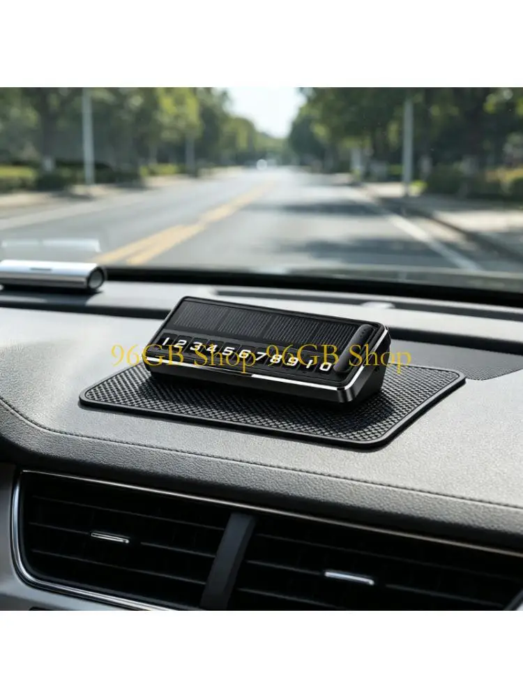 96GB Solar Power Car Phone Number Plate Parking Card With Bright LED Backlight